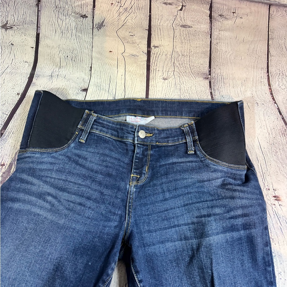 Isabel Maternity by Ingrid & Isabel Dark Blue Distressed Jeans - Picture 2 of 5